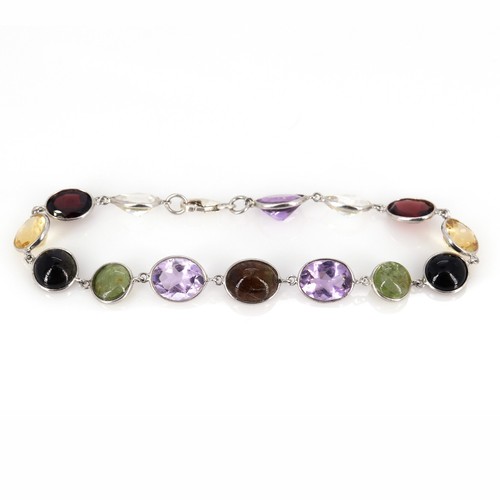 VALENTINO Bracciale multi pietre preziose argento sterling 925 braccialetto donna gioielli da sposa