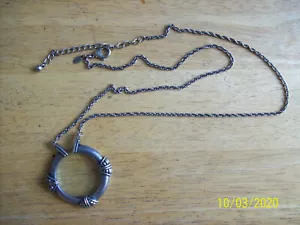 Chico's 2010 St. Jude Silver Necklace 16" with Magnifying glass pendant - Picture 1 of 7