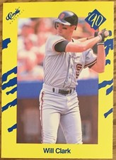WILL CLARK, 1990 CLASSIC YELLOW CARD, BASEBALL SUPERSTAR !