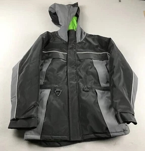 Cyquest Motorcycle Jacket Youth 18 Gray Full Zip Hooded Filled Windbreaker - Picture 1 of 9
