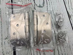 DSB4R515 RZ 4 x 4 x 0.62 in Radius Hinge ZigZag44 Satin Nickel Solid Brass - Picture 1 of 2