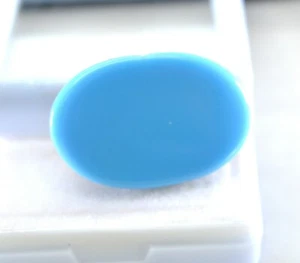 25,90 Karat natürlicher tibetischer zertifizierter selten blau türkis oval loser Edelstein T308 - Bild 1 von 5