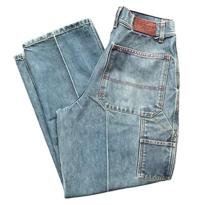 Vintage Y2K Tommy Hilfiger Men's 34 x 32 Baggy Skater Carpenter Blue - Picture 1 of 16