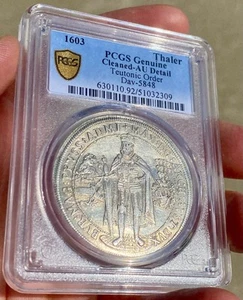 1603 Silver   Thaler Taler - Teutonic Order - Maximilian I , PCGS AU-Details - Picture 1 of 12