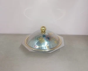 Formaggiera Burriera LUSSO INOX 18/10 ORO 24K Elegant Italy Ottagonale RARA - Foto 1 di 3