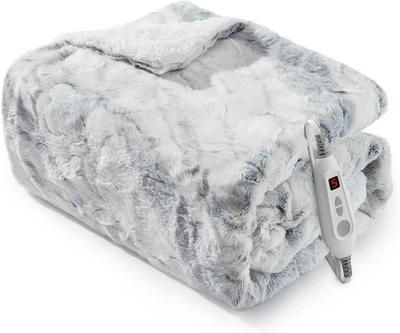 LINTIMES Heizdecke Abschaltautomatik,Wärmeunterbett,Kuscheldecke,Waschbare Heizdecke