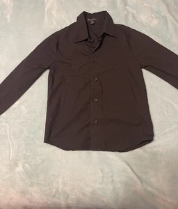 Boys Black Long Sleeve Button Up Dress Shirt, Medium 5, George, Collared, Unifor - Picture 1 of 3