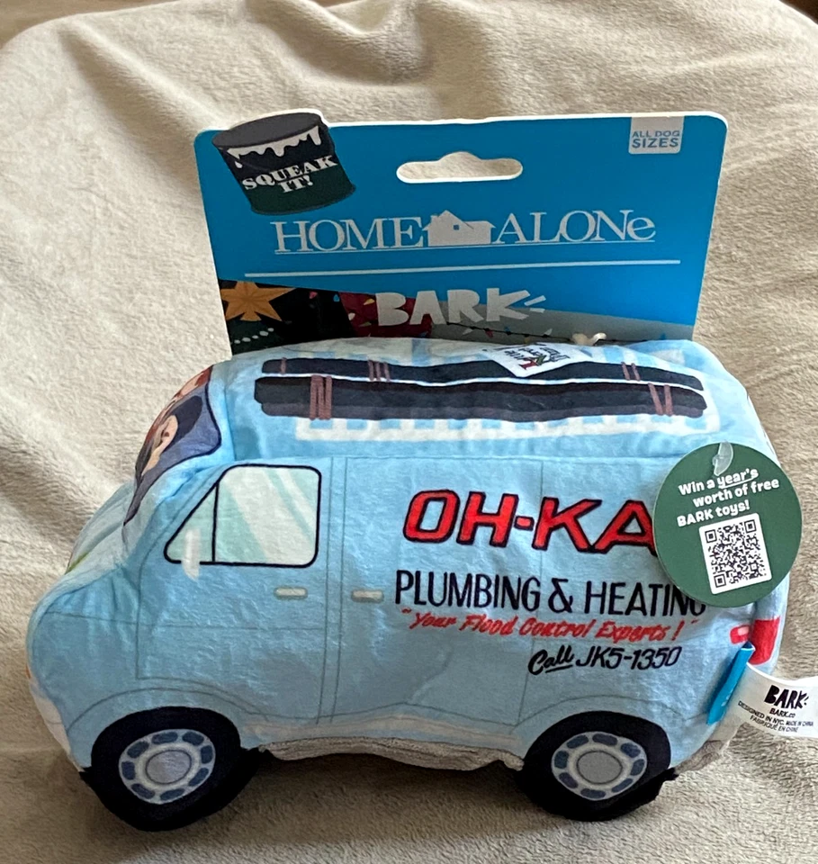 Bark Box Home Alone Oh-Kay Van Dog Toy Plush Chew Toy M/l Barkbox