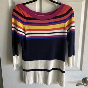 Boston Proper Colorful Lightweight striped Sweater - Medium - Picture 1 of 4