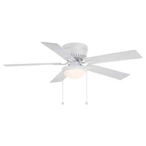 Hugger II 52 in. Indoor Matte White Low Profile Ceiling Fan 2 LED Bulbs Included - Picture 1 of 8