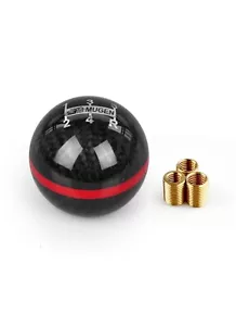 6 Speed MUGEN Racing Real Carbon Fiber Shift Shifter Knob Manual MT Ball Gear - Picture 1 of 5