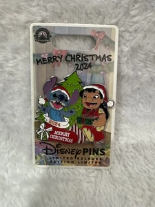 Prendedor Exclusivo Parques Disney 2024 Feliz Navidad Lilo & Stitch Edición Limitada - Imagen 1 de 2