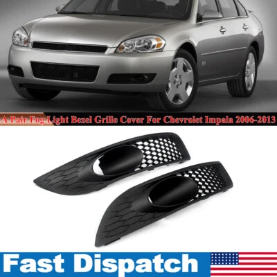 For 2006-2013 Chevrolet Impala Front Bumper Fog Light Lamp Bezel Grille Covers Foto 1 de 4