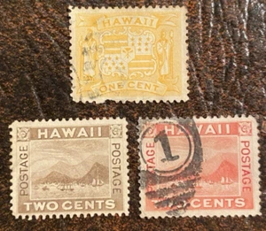 1894-99 HAWAII Sc# 74, 75 e 81 usato - Foto 1 di 2