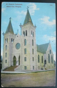 6130 St. Francis Cathedral Baker City Oregon Postcard 1911 Lodi California - Picture 1 of 2
