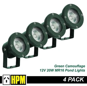 4 x HPM 12V Garden Lights Pond Spotlights 20W MR16 IP68 Waterproof DIY Green - Picture 1 of 6