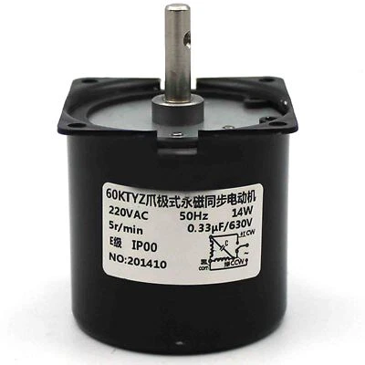 Synchronmotor 60KTYZ AC 220V 50Hz 20 U/min CW/CCW 14W Drehmoment 8kgf.cm - Bild 1 von 4