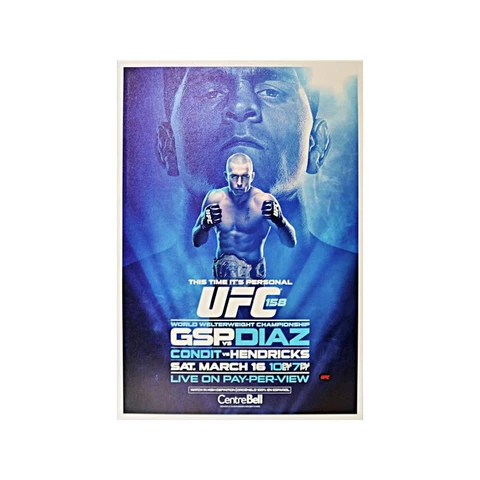 UFC 158: St-Pierre vs Diaz Replica Event Poster on 18x26 Stretched Canvas Cover