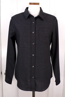 NWT Women's PENDLETON Retail $138 100% VIRGIN WOOL SHIRT in CHARCOAL GRAY Size M - Image 1 of 3