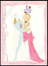 1941 Shocking de Schiaparelli perfume woman & bottle Vertes art vintage print ad