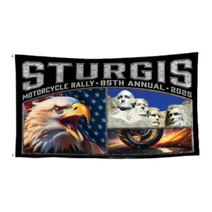 Flag 2025 Sturgis Rally 85th Annual Rushmore Eagle - Picture 1 of 1