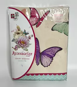 Accessorize Home double Duvet Cover Set Scatter Butterflies 200 x 200 Cm Bedset - Picture 1 of 7