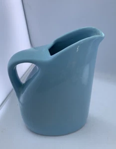 MCM Vintage Blue Slant Pottery One quart Pitcher - Picture 1 of 7