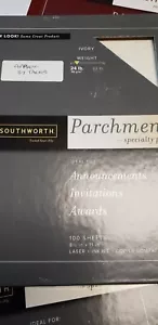 PAPEL ESPECIAL PERGAMINO SOUTHWORTH 24 LB MARFIL APROX 37 HOJAS - Imagen 1 de 1