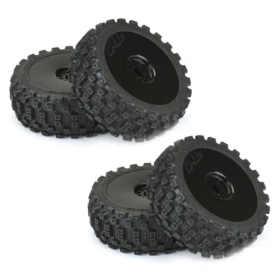 Pro-Line Badlands MX M2 Medium 1:8 Buggy Tires Mounted w/ Black Wheels (4) - Image 1 of 3