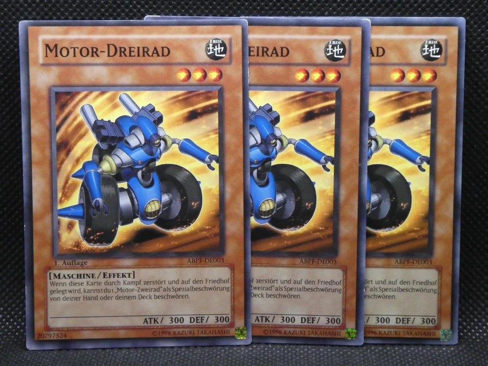 Yugioh Playset 3x Motor-Dreirad ABPF DE003/ Common/ Near Mint/ Excellent Deutsch - Bild 1 von 1