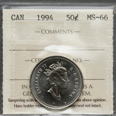 1994 Canada 50c ICCS MS-66 - Image 1 of 3