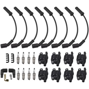 8X Ignition Coil & Iridium Spark Plugs & Wires For Chevy GMC 5.3 6.2L UF413 - Picture 1 of 12