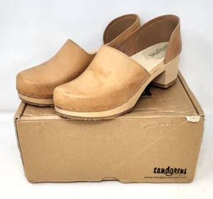 Sandgrens Swedish Handmade Wooden Closed Back Clog Brett Nude SIZE 42 - Picture 1 of 8