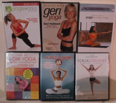 6 yoga mix workout DVD lot Geri works body slim urban living Om class Kabbalah - Image 1 of 4
