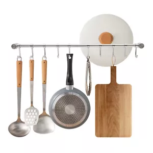 Kitchen Utensil Wall Rack Kitchen Rack Storage Rail Organizer Hanging Pot Rack - Bild 1 von 13