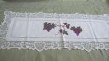 Vintage Heritage Lace, New Old Stock, Simplicity Grapes, White Runner, 14" x 32"