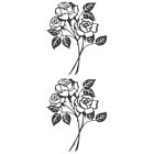  Set of 2 Iron Wrought Rose Wall Decorations Metal Flower Art