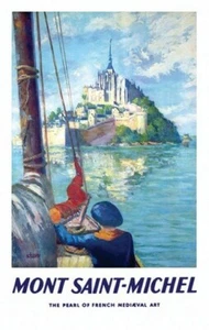 MONT ST MICHEL VINTAGE TRAVEL POSTER France RARE NEW 1 - Picture 1 of 1