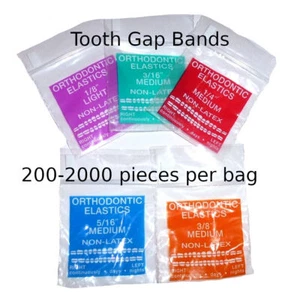 ~ TOOTH GAP teeth rubber BANDS orthodontic NON latex ELASTIC~USA MADE SOLD - Picture 1 of 4