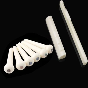 Saddle Acoustic Guitar 6* Bridge Pins 1* saddle 1* bridge For Guitar - Bild 1 von 11