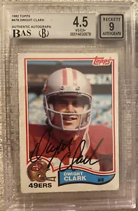 Beckett 1982 Topps #478 Dwight Clark firmado muy bueno 4,5 bas 9 - Imagen 1 de 2