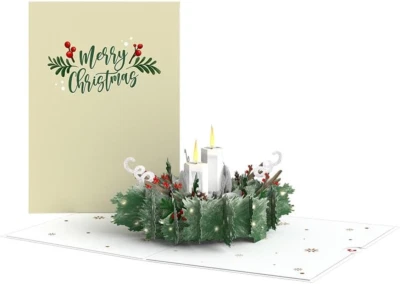 Tarjeta emergente de Navidad para ella y él - Tarjetas de felicitación navideñas 3D para niños, niñas Foto 1 de 4