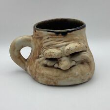 Studio Crafted Art Pottery Ceramic Detailed Ugly Face Mug (Q2) W#655