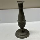 Antique 1839 Pewter 8? Cadlestick Holder. Engraved Initials ?A W M? And Year