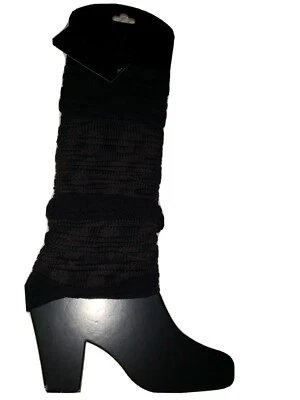 Calentadores de piernas diseño A negro y marrón oscuro para mujer talla única nuevos Foto 1 de 4