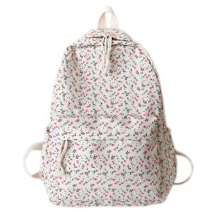 Floral Printed Backpack Women Travel Flower Student School Bag Preppy Bookbag