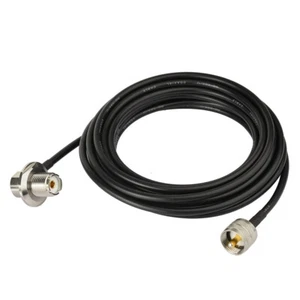 UHF PL259 to SO239 Female right angle Pigtail coaxial cable 5m for antenna mount - Picture 1 of 4