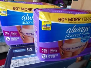 2 Pk Always Discreet Maximum Protection Underwear Women XXL 44 Total Scented - Picture 1 of 3
