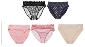 Ex-M & S Marks and Spencer High Leg Knickers Briefs Cotton Rich with Elastane - Picture 1 of 17