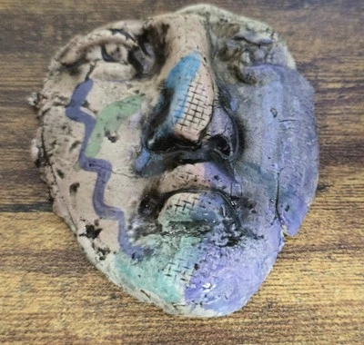 Ritter Handmade Ceramic Full Face Mutlticolor/Glossy Mask 3" X 2 3/4" Pre-Owned - Image 1 of 4